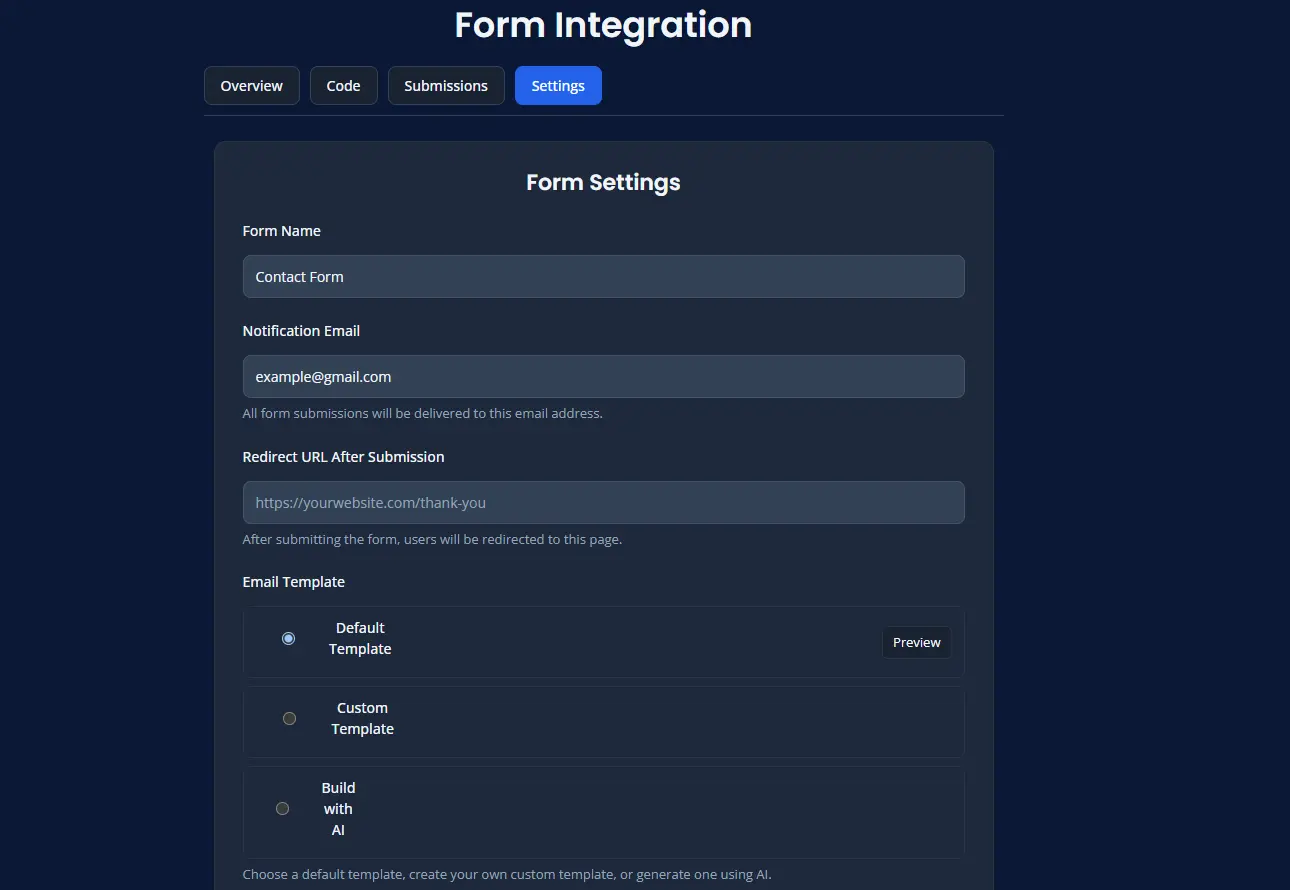 Default email template