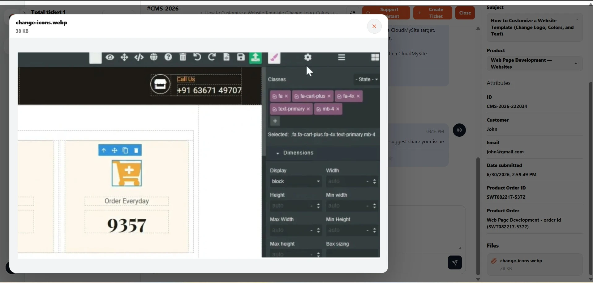 Attachment preview