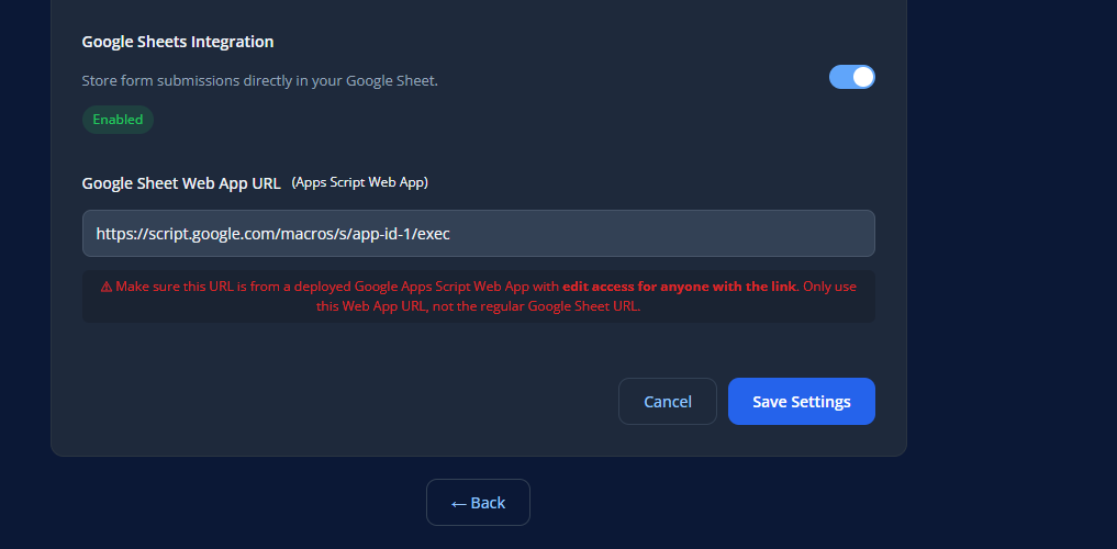 Google Sheets integration