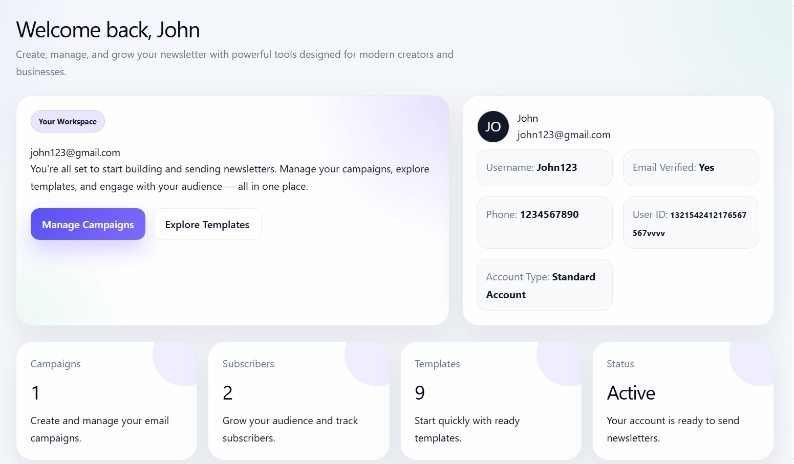 Dashboard Right Layout